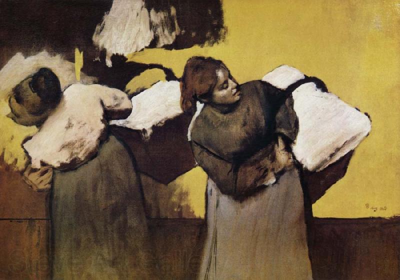 Edgar Degas Two Laundryman Spain oil painting art